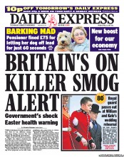 Daily Express Newspaper Front Page (UK) for 22 April 2011