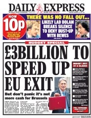 Daily Express (UK) Newspaper Front Page for 23 November 2017