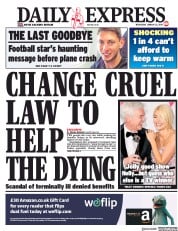 Daily Express (UK) Newspaper Front Page for 23 January 2019