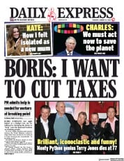 Daily Express (UK) Newspaper Front Page for 23 January 2020
