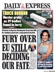 Daily Express (UK) Newspaper Front Page for 24 October 2019