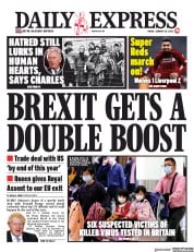 Daily Express (UK) Newspaper Front Page for 24 January 2020