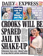 Daily Express (UK) Newspaper Front Page for 25 February 2019