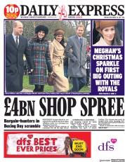 Daily Express (UK) Newspaper Front Page for 26 December 2017