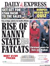 Daily Express (UK) Newspaper Front Page for 26 December 2018