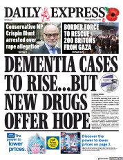 Daily Express (UK) Newspaper Front Page for 27 October 2023