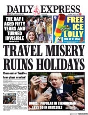 Daily Express (UK) Newspaper Front Page for 27 July 2019