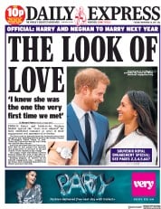 Daily Express (UK) Newspaper Front Page for 28 November 2017