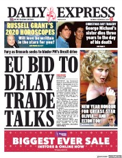 Daily Express (UK) Newspaper Front Page for 28 December 2019