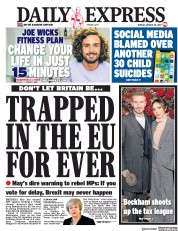 Daily Express (UK) Newspaper Front Page for 28 January 2019