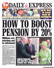 Daily Express Newspaper Front Page (UK) for 28 June 2012