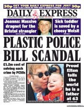 Daily Express (UK) Newspaper Front Page for 29 December 2010