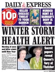 Daily Express (UK) Newspaper Front Page for 29 December 2017