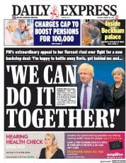 Daily Express (UK) Newspaper Front Page for 29 January 2019