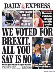 Daily Express (UK) Newspaper Front Page for 2 April 2019