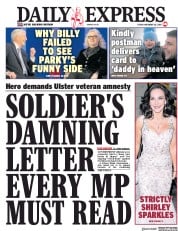 Daily Express (UK) Newspaper Front Page for 30 November 2018
