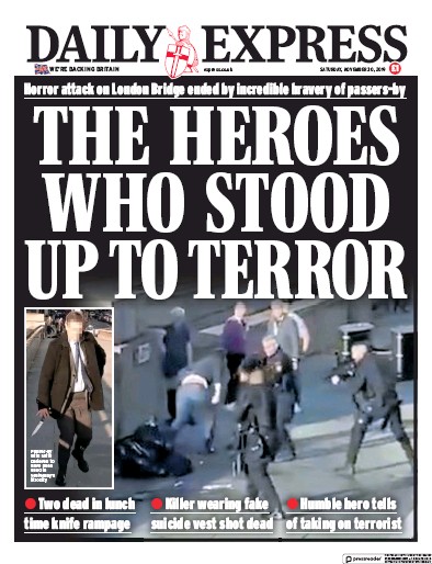 Daily Express Newspaper Front Page (UK) for 30 November 2019