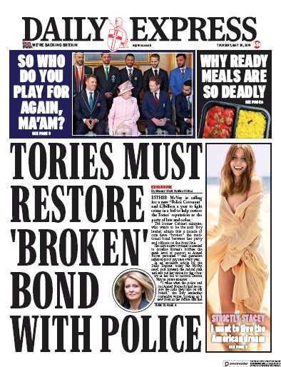 Daily Express Newspaper Front Page (UK) for 30 May 2019