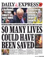 Daily Express (UK) Newspaper Front Page for 31 October 2019