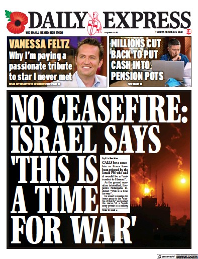 Daily Express Newspaper Front Page (UK) for 31 October 2023