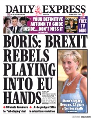 Daily Express (UK) Newspaper Front Page for 31 August 2019