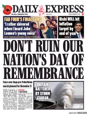 Daily Express (UK) Newspaper Front Page for 3 November 2023