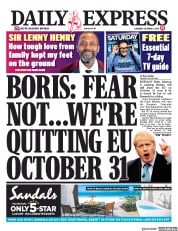 Daily Express (UK) Newspaper Front Page for 5 October 2019