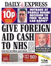Daily Express (UK) Newspaper Front Page for 5 January 2018