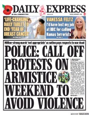 Daily Express (UK) Newspaper Front Page for 7 November 2023
