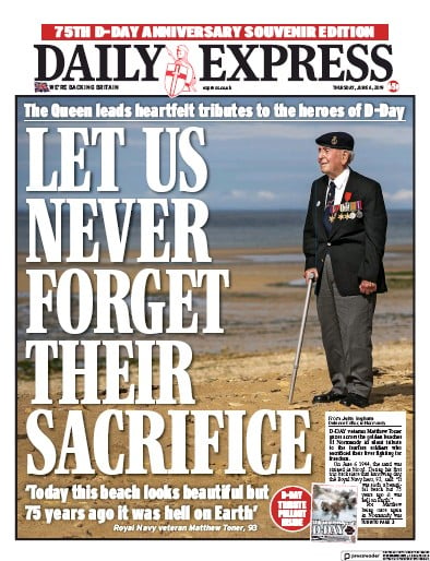Daily Express Newspaper Front Page (UK) for 7 June 2019
