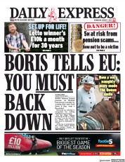 Daily Express (UK) Newspaper Front Page for 7 August 2019