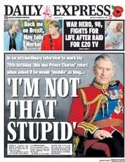 Daily Express (UK) Newspaper Front Page for 8 November 2018