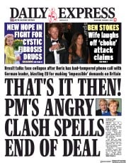 Daily Express (UK) Newspaper Front Page for 9 October 2019