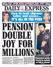 Daily Express Newspaper Front Page (UK) for 9 December 2010