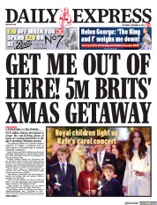 Daily Express front page for 9 December 2023