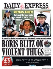 Daily Express (UK) Newspaper Front Page for 9 August 2019