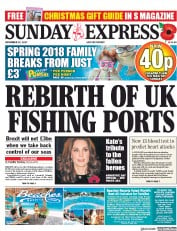 Daily Express Sunday (UK) Newspaper Front Page for 12 November 2017