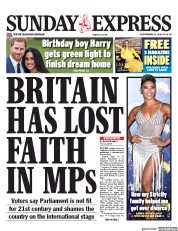 Daily Express Sunday (UK) Newspaper Front Page for 15 September 2019