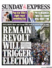 Daily Express Sunday (UK) Newspaper Front Page for 1 September 2019