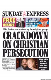 Daily Express Sunday (UK) Newspaper Front Page for 21 April 2019