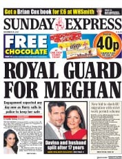 Daily Express Sunday (UK) Newspaper Front Page for 26 November 2017