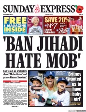 Daily Express Sunday front page for 29 October 2023