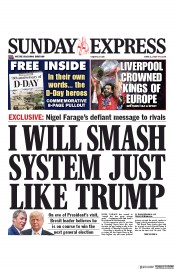 Daily Express Sunday (UK) Newspaper Front Page for 2 June 2019