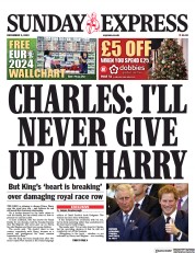 Daily Express Sunday front page for 3 December 2023