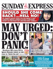 Daily Express Sunday (UK) Newspaper Front Page for 3 March 2019