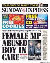 Daily Express Sunday Newspaper Front Page (UK) for 12 January 2014
