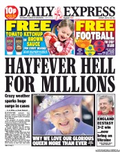 Daily Express Sunday Newspaper Front Page (UK) for 16 June 2012