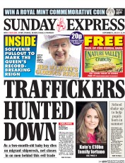 Daily Express Sunday Newspaper Front Page (UK) for 6 September 2015