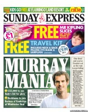Daily Express Sunday Newspaper Front Page (UK) for 8 July 2012