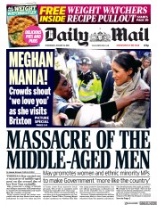 Daily Mail (UK) Newspaper Front Page for 10 January 2018